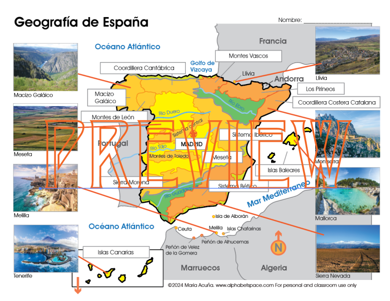 Geography of Spain / Geografía de España – Spanish Learning Resources
