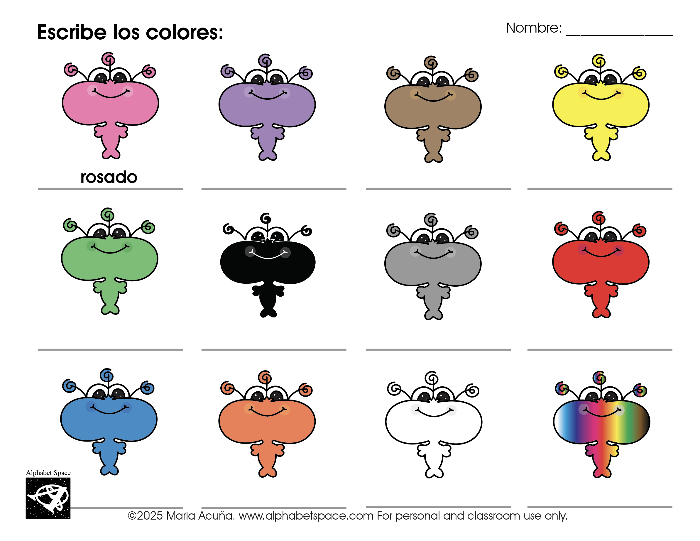 Urix Color Los Colores / The Colors – Alphabet Space