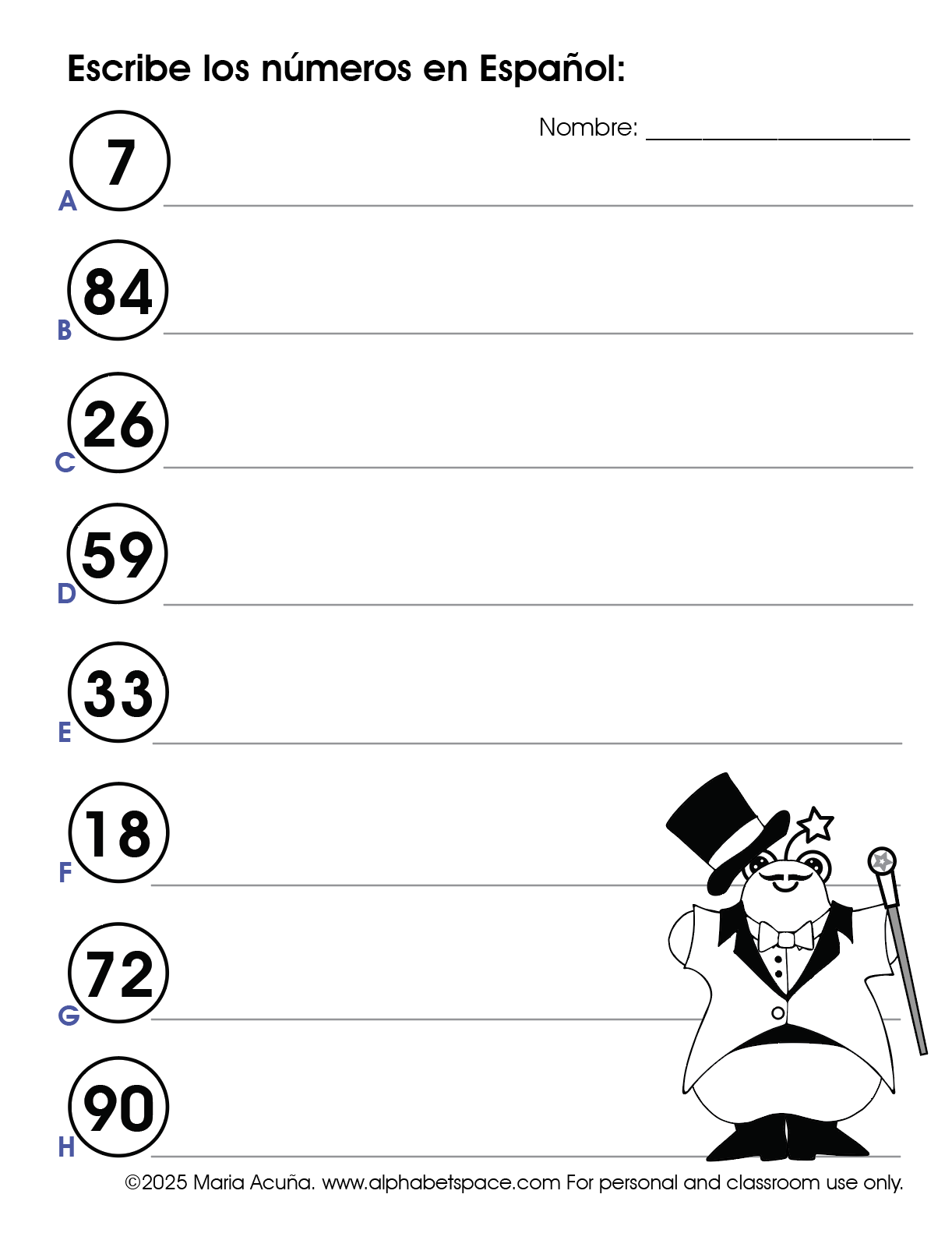 Los números / Numbers – Spanish Learning Resources, image size:1222x1582